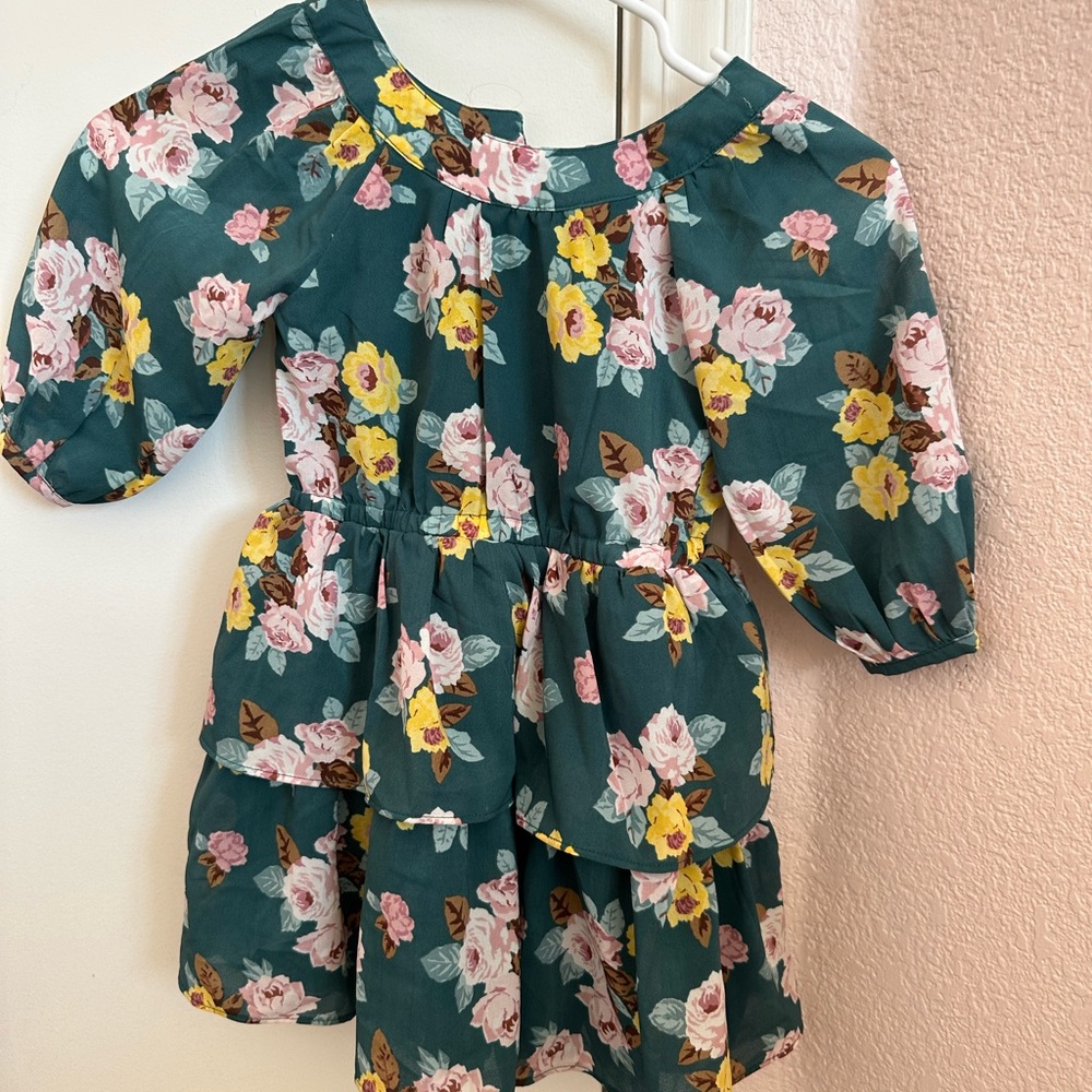 Janie & Jack size 4 green floral dress